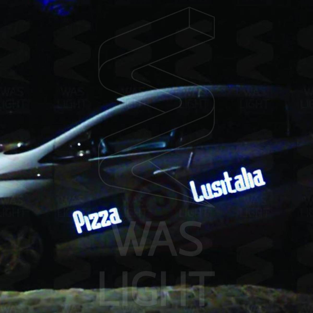 Marquage luminescent de la pizzeria Lusitalia dans l'Oise