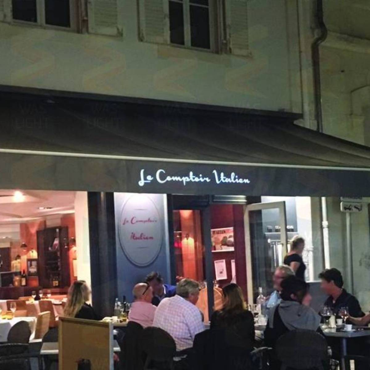 Lambrequin lumineux restaurant Le Comptoir Italien à La Rochelle