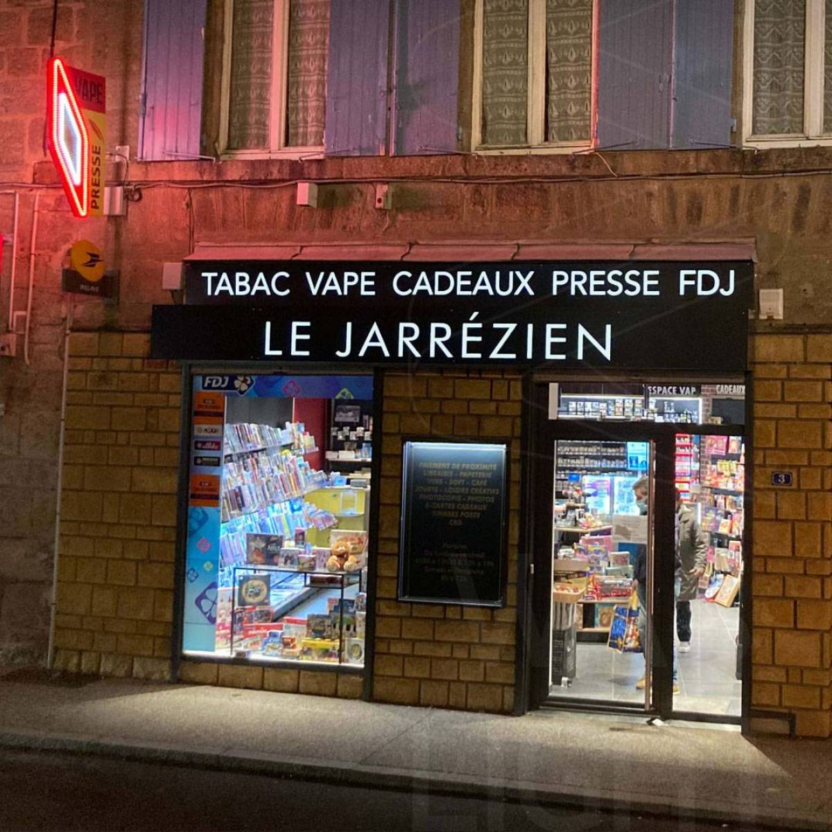 Devanture électroluminescente Le Jarrézien Lyon