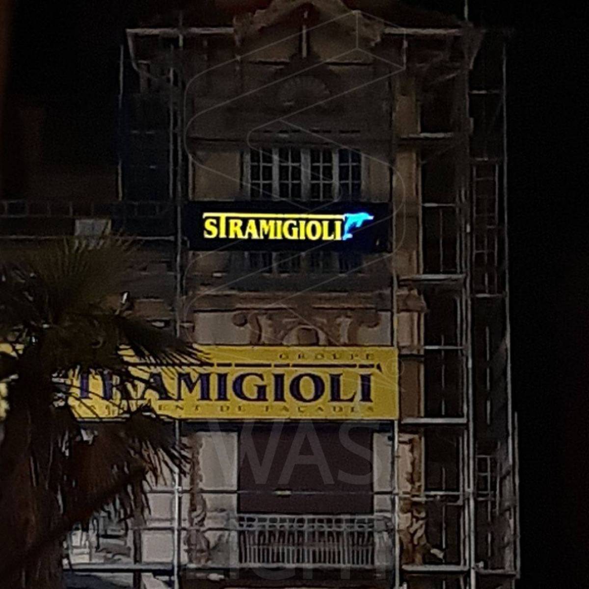 Bâche de chantier électroluminescente Stramigioli Cannes